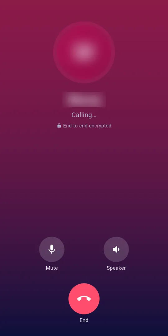 An end-to-end encrypted call in JustUs